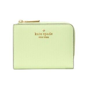New Kate Spade Madison Small L Zip Wallet Saffiano Leather Matcha Latte